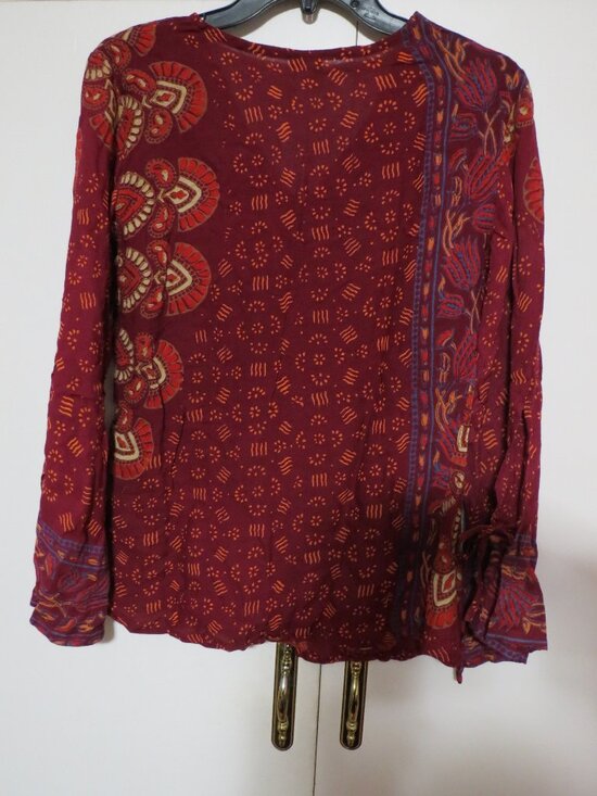 Peacock blouse Boho style size large NEW never used - Picture 4 of 16